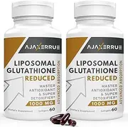 1400 mg Liposomal Glutathione - Superior Absorption Complex Reduced Glutathione Supplement 1000 mg with Vitamin C, Hyaluronic Acid - Master Antioxidant for Liver Detox,Brain,Glowing Skin,120 Count