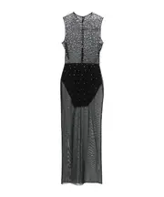 Mesh mid-length dress 12 black