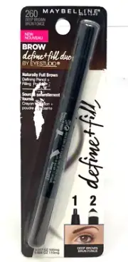 Maybelline Brow Define + Fill Duo Pencil & Powder Sealed 260 - Deep Brown