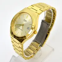 在飛比找蝦皮購物優惠-CASIO手錶 極簡風格日期窗金色鋼錶【NECE42】