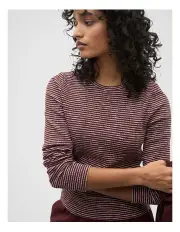 [Seed Heritage] Self Stripe Textured Top in Merlot Stripe