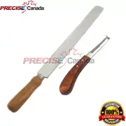 14" Farriers Horse Double Side Rasp + Hoof Knife, Wooden Handle