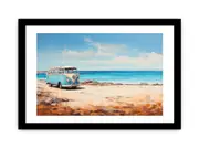 campervan Beach Art Framed Print