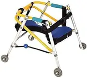 Lightweight Folding Four Wheel Rollator Walker, for Toddlers, Kids, Teens with Special Needs, Cerebral Palsy, with Seat Cushion(Small)