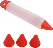 Silicone Food Writing Pen, Pastry Pen Squeeze Cream Gun Nozzles Decorator Icing Decoration Tips with 4 Piping Nozzles for DIY Cake Cookie Pastry and Desserts Cake Decorating Tools (-JY25406-01)