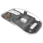 M033 Transparent Wireless Mouse, 3 Connection Modes, 800/1200/1600 DPI, Mute Axis, Colorful Breathing Light Effect - Grey