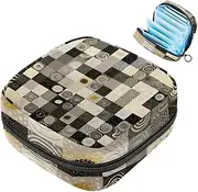 Period Bag,Sanitary Napkin Storage Bag,Vintage Floral Plaid Pattern,Tampon Bag for Purse