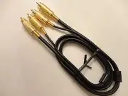 3ft. Mono Audio Video Dubbing Coaxial Cables Dual GOLD RCA Male to Dual RCA Male