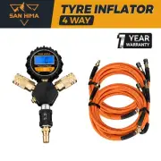 San Hima 4-Way Digital Tyre Inflator Car Air Compressor 250 PSI Tire Gauge Hose