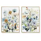 NNEDSZ Wall Art 40cmx60cm Colourful Floras Watercolour style 2 Sets Gold Frame C