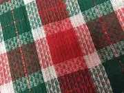 Christmas Tablecloth Green Red Plaid Tablecloth 60"x84" OBLONG Red Lurex Shimmer