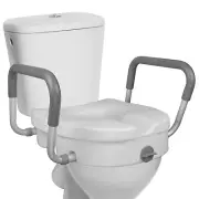 RMS TSR-500 Raised Toilet Seat 5” Elevated Riser w/Adjustable Padded Arms #678