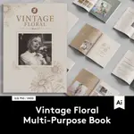 VINTAGE FLORAL BOOK TEMPLATE 復古服裝香水作品集畫冊設計模板