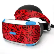 Skin Wrap for Sony Playstation PSVR Headset Red Gears Cog Cogs Steam punk