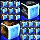 Jurassic World Alarm Clock LED Digital Color Changing Night Light Cube Clock