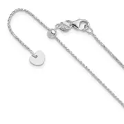 22 Inch 14K White Gold Adjustable 1mm D/C Open Franco Chain