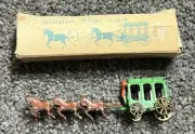 Vintage Small Six Horse Old Timer Stage Coach 4 Moving Wheels Hand Painted Japan