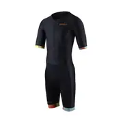 Zone3 Men's Activate Short Sleeve Full Zip Trisuit - Black/Neon Size XL