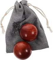 1 Set Smooth Wooden Hand Massaging Balls Portable Balls for Hand Therapy with Material