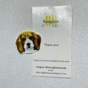 Magnetic Needle Minder Keeper Cross Stitch Beagle Face Dog Puppy / Fridge Magnet