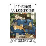 Humorous We Welcome Cats Fridge Magnet The Purr-fect Cat Loving Family Gift