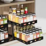 Pull Out Spice Rack Organizer for Cabinet, 2-Tier Heavy Duty Slide Out Spice