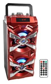 NYC Acoustics X-Tower Dual 4" Bluetooth Speaker w/ Sound Activated LED's+Remote