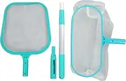 Swimming Pool Net Heavy Duty Plastic Fine Mesh Leaf Skimmer with Telescopic Pole for Pool Garden and Outdoor Water Features