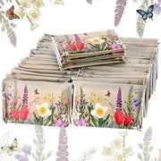 PerKoop 100 Packs Travel Size Tissues Pocket Facial Tissues Bulk 3 Ply Slim Tissues Disposable Wallet Size Wedding Tissues for Travel Wedding Party Supplies, 1000 Sheets (Retro Flower)