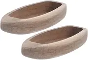 2pcs Wooden Canoe Models Rustic Blank Boat Decor for Home Office Wooden Boat Ornaments for DIY Projects for Table Centerpieces