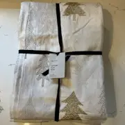 WEST ELM - FOREST SHINE Linen & Cotton Holiday Tablecloth - 72" x 108"