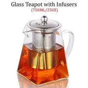Glass Teapot with Removable Infuser for Loose Tea Heat Resistant Stovetop 750ML
