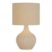 Narva Cream Ribbed Ceramic Table Lamp