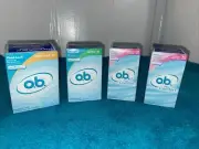 4 OB Applicator Free Fluid Lock Super Plus, Super, & Regular Tampons 40ct o.b.