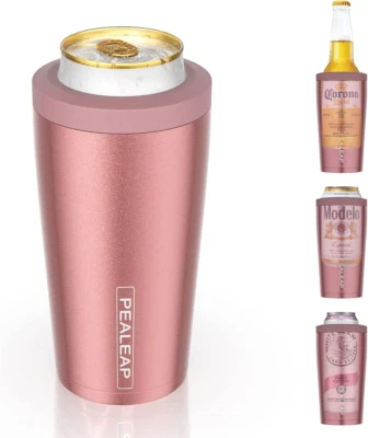 4 in 1 Insulated Slim Can Cooler for 12 OZ Cans and Beer Bottle - Keep 8 Hours C
