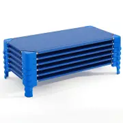 Costway6 Pack Stackable Children’s Nap Time Cots with Metal Frame and Oxford Cloth-Blue