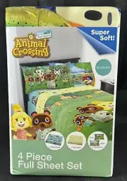 BRAND NEW AUTHENTIC Animal Crossing 4 Piece Full Sheet Set Horizons Nintendo