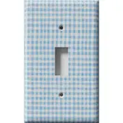 SnazzySwitch Blue Gingham Decorative Light Switch Plate Cover
