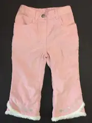 NWT GYMBOREE GIRLS 18-24 MONTHS PINK SPARKLE CORDUROY PANTS SNOW PRINCESS FUR