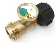 Propane Tank Brass Adapter W/ Pressure Meter Gauge 4 Master LP Gas Grill BBQ RV