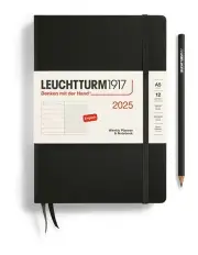 [LEUCHTTURM1917] Medium (A5) Hardcover Weekly Planner Notebook 2025 in Black