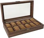 Ｓｉｍｈｏａ Men's Watch Display Case with Glass Window for Organizing Timepieces, 12 Grid