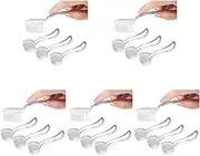 Ipetboom Long Handle Nail Cleaning Brushes, 15pcs Set Transparent Plastic Fingernail Scrubber with Round Bristles and Protective Cover for Dirt Removal Manicure Cleaning Tool