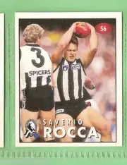 1996 AFL SELECT STICKER #56 SAVERIO ROCCA, COLLINGWOOD MAGPIES