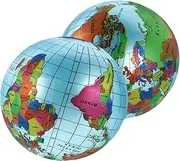 Veemoon 2 Pcs Inflatable Globe Inflatable Sports Balls Globe for Small Balls for World Map Pvc