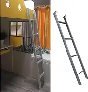 Metal Iron Bunk Bed Ladder Only, Rv Bed Caravan Dorm Loft Climb Ladders, Space Saving Home Top Bunk Step Ladder for Cabin Travel Trailer (Color : Silver, Size : Length 1.7m/67 Inch
