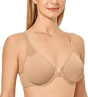 [DELIMIRA] Women's Non Padded Seamless Underwire Front Close Bra Racerback
