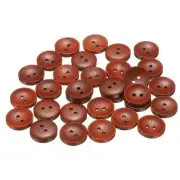 30pcs Wooden Sewing Button 18mm 2 Holes Round Craft Button Caramel