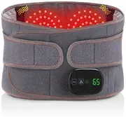 Wireless Heated Back Support Belt with Massage, Digital Display, Long Battery Life, Grey