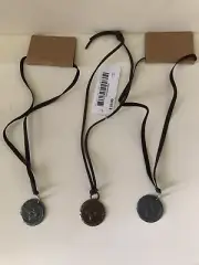 Custom Molten Metal Texas Pendant Brown Leather Cord Necklace Silver Copper New!